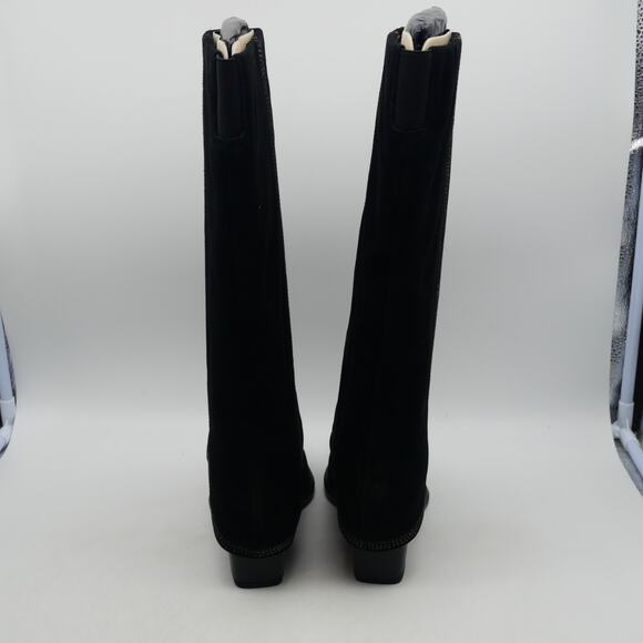 NEW Nine West Women's 8.5 Rimepy Foldover Boot Black Suede Block Heel - Picture 4 of 13